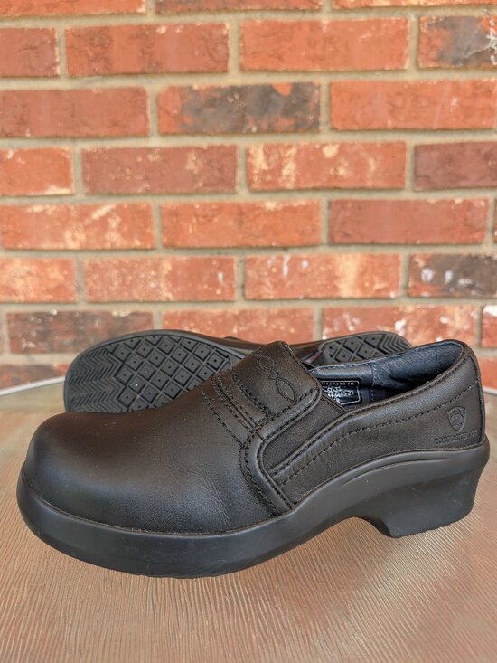 Ariat Shoes - Women's ARIAT Black Leather Composite Toe Slip On Shoes Size 8